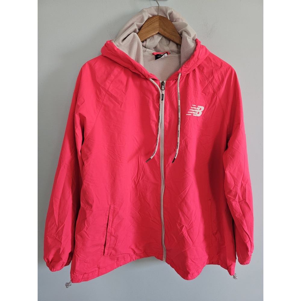 New Balance Bright Pink 2X Windbreaker Jacket‎ With Hood Hiking